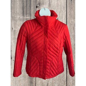 Kenneth Cole Red Full Zip Long Sleeve Quilted Side Pockets Down Puffer Jacket XL